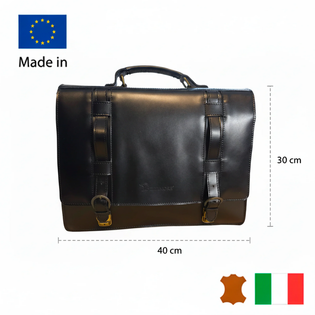 Personalized leather wallet and belt gift set for men in black with buckle straps