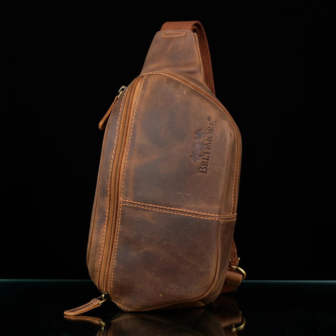 Personalized brown leather wallet and belt gift set for men with classic stitching